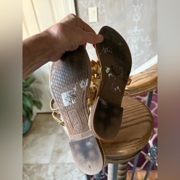 CIRCUS by Sam Edelman, ladies gold flip-flop sandal size 8, very good condition - Picture 4 of 9